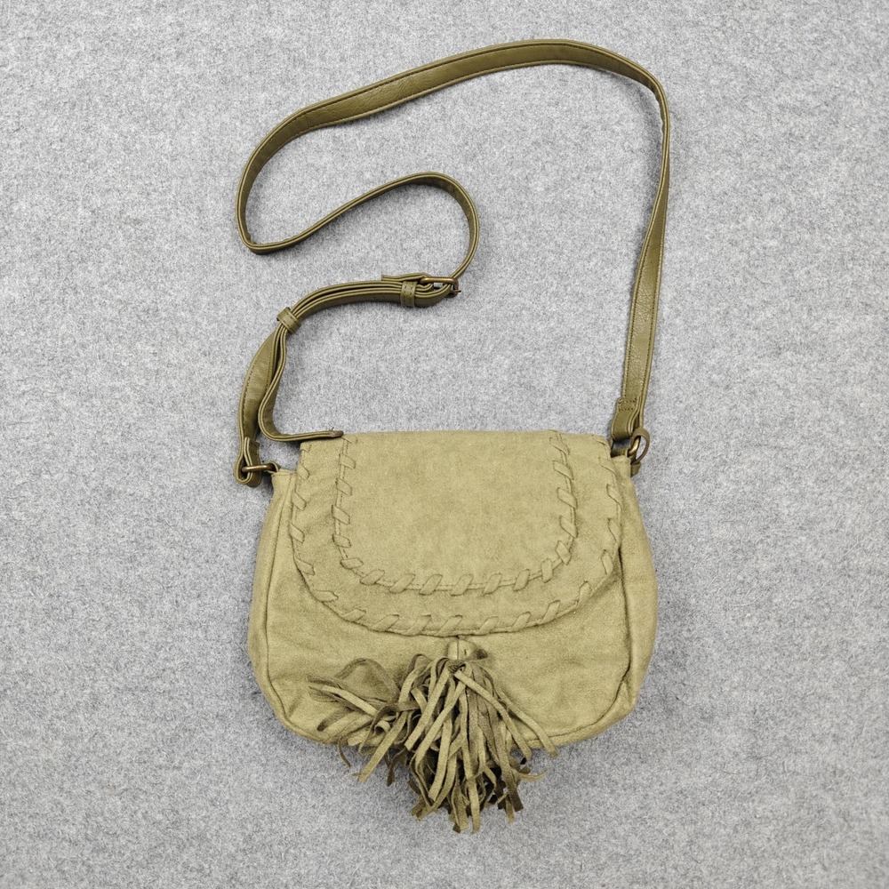 Carlos By Carlos Santana Crossbody Bag Womens Small Olive Green Boho Tassel